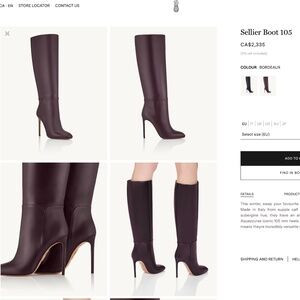 Aquazzura 105mm Sellier Boots BORDEAUX size 37 (US 7) *GREAT CONDITION! CLASSIC